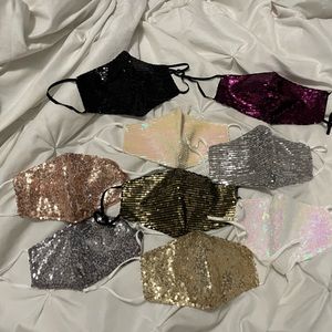 9 Sequin masks with insert pocket – brand new